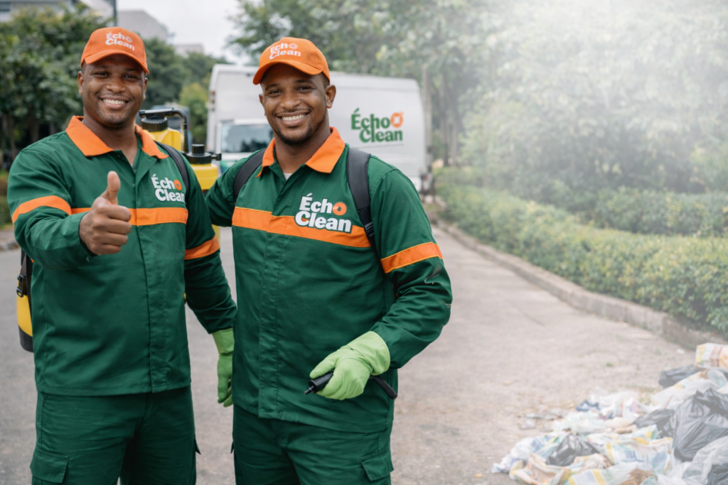Equipe echo clean assainissement de déchets à Kinshasa