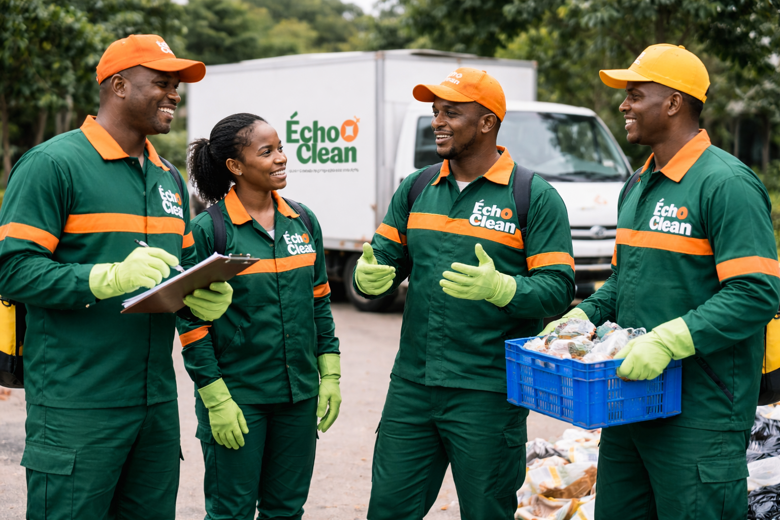 équipe echo clean assainissement de déchets à Kinshasa