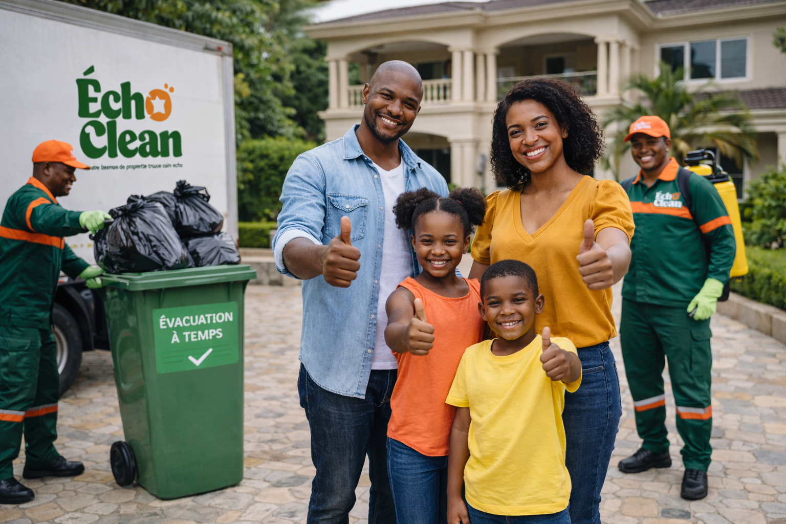 Famille heureuse écho clean Assainissement de déchets à Kinshasa